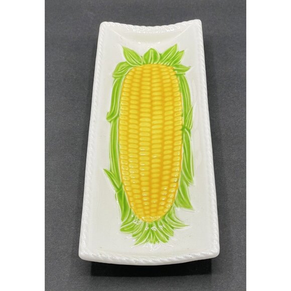 Vintage Knobler Corn Ceramic Dish Made In Japan Corn On The Cob Plates - Picture 1 of 6